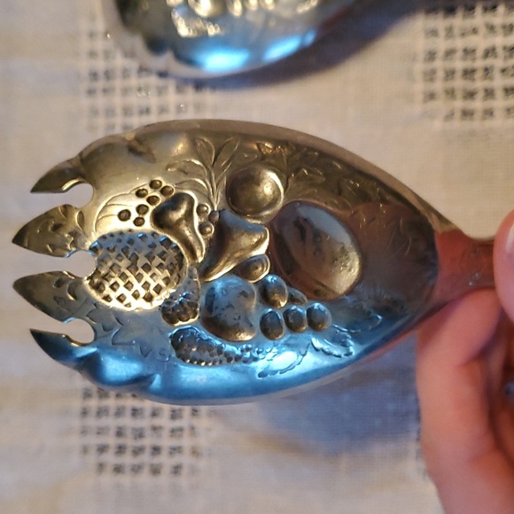 Vintage silver plated Jonathan Bell and sons Sheffield serving spoon and fork - Picture 7 of 13